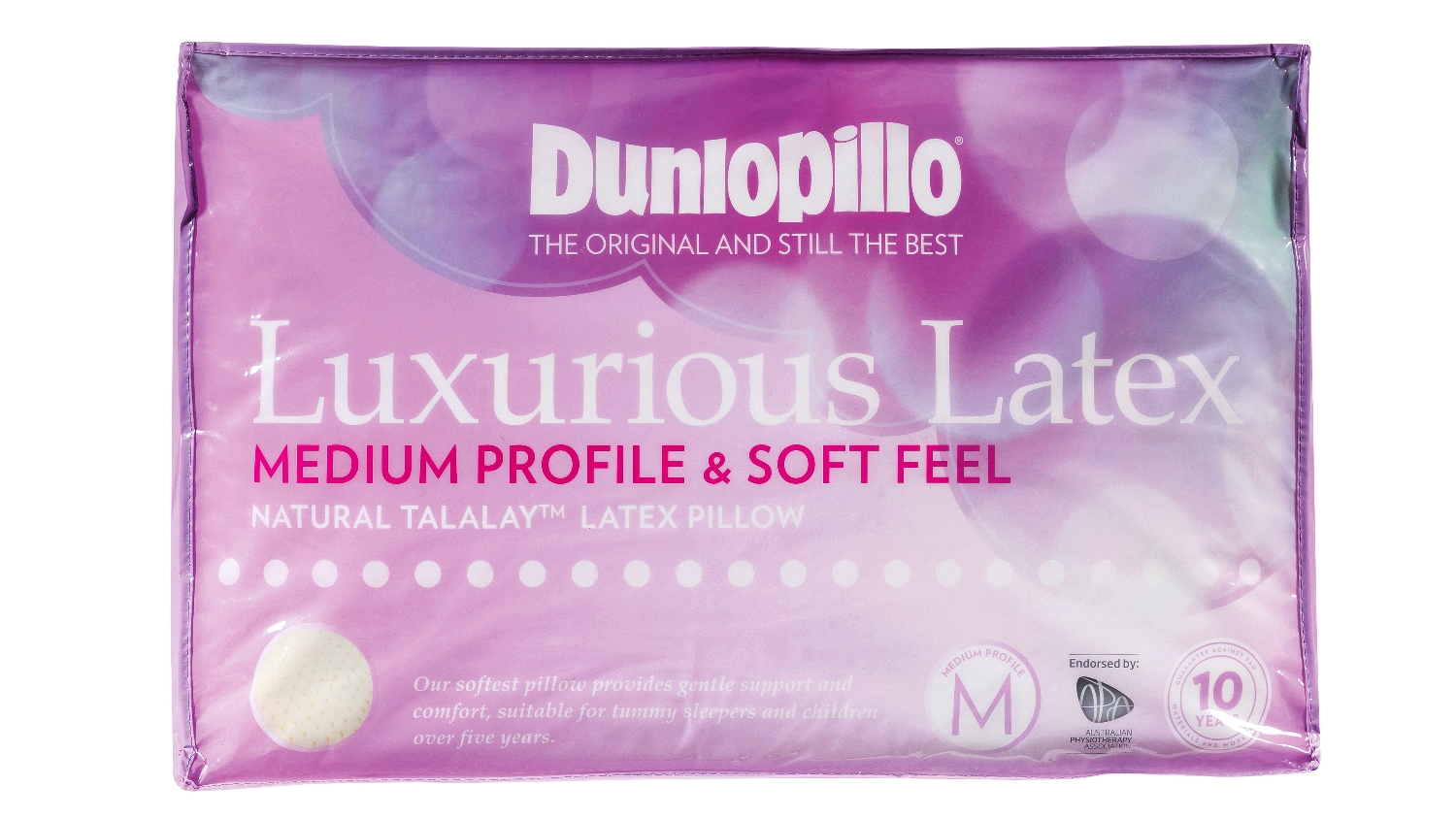 Dunlopillo Luxurious Latex Medium Profile & Soft Feel Pillow 