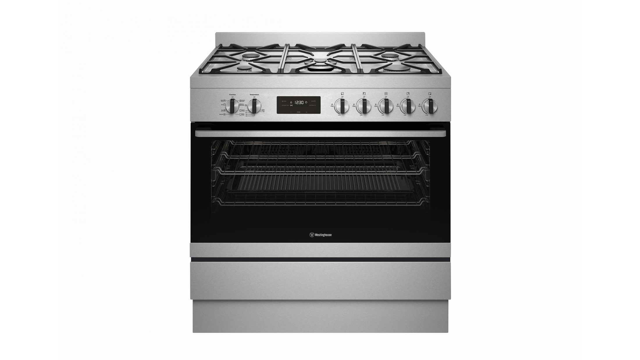 westinghouse dual fuel freestanding oven 90cm