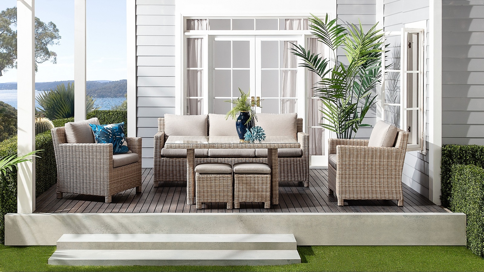 6 piece outdoor lounge dining setting