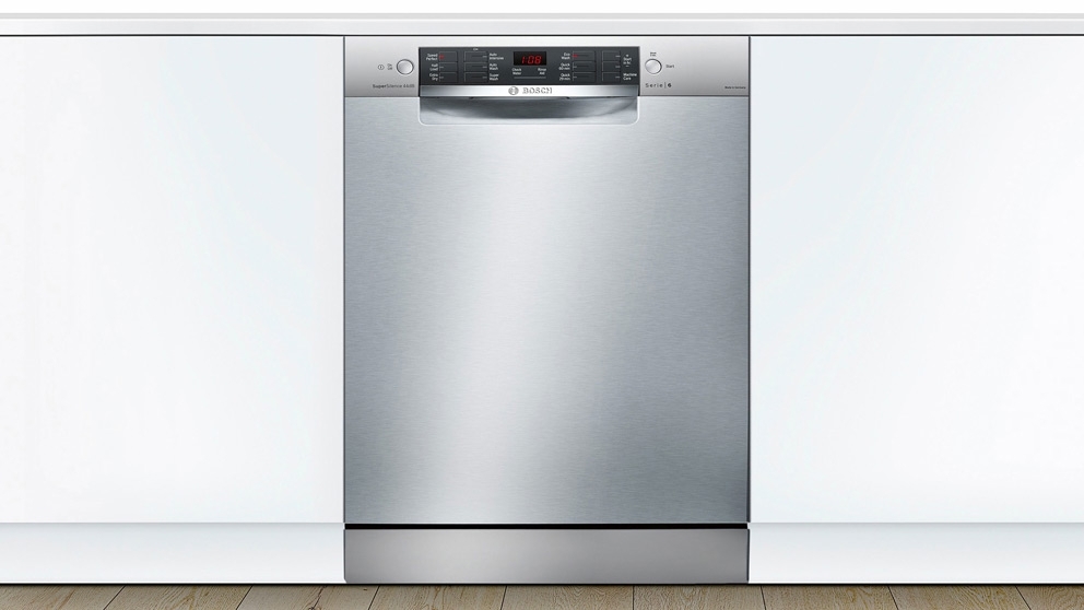 bosch sms66ji01a serie 6 stainless steel freestanding dishwasher
