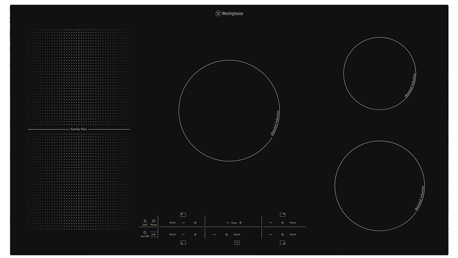 Cheap Westinghouse 90cm 5 Burners Induction Cooktop Black