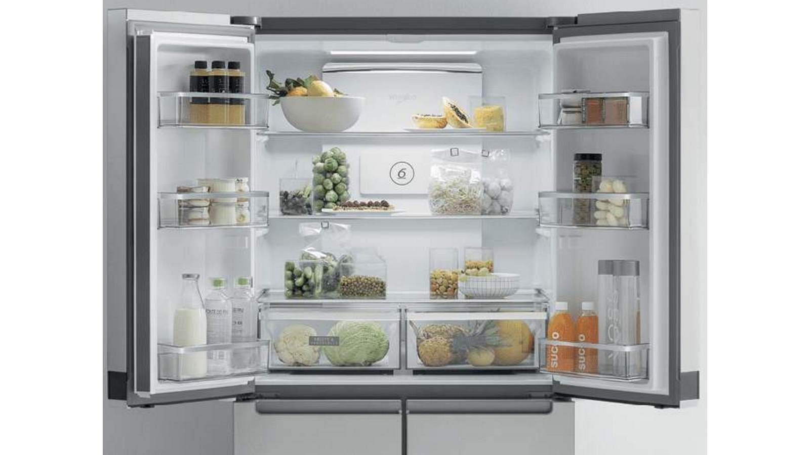 whirlpool stainless steel fridge freezer