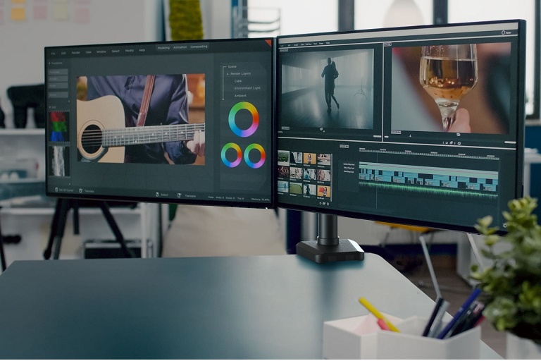 Buy ONE Gas Lift Dual Monitor Arm Domayne AU