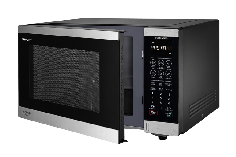 Sharp 32L Inverter Flatbed Microwave Stainless Steel Domayne