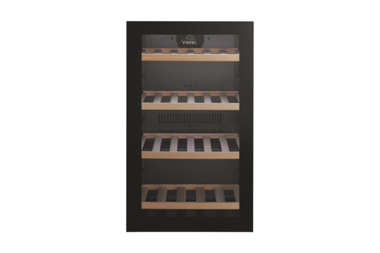 Buy Vintec 35 Bottle Single Zone Wine Black Glass Domayne AU
